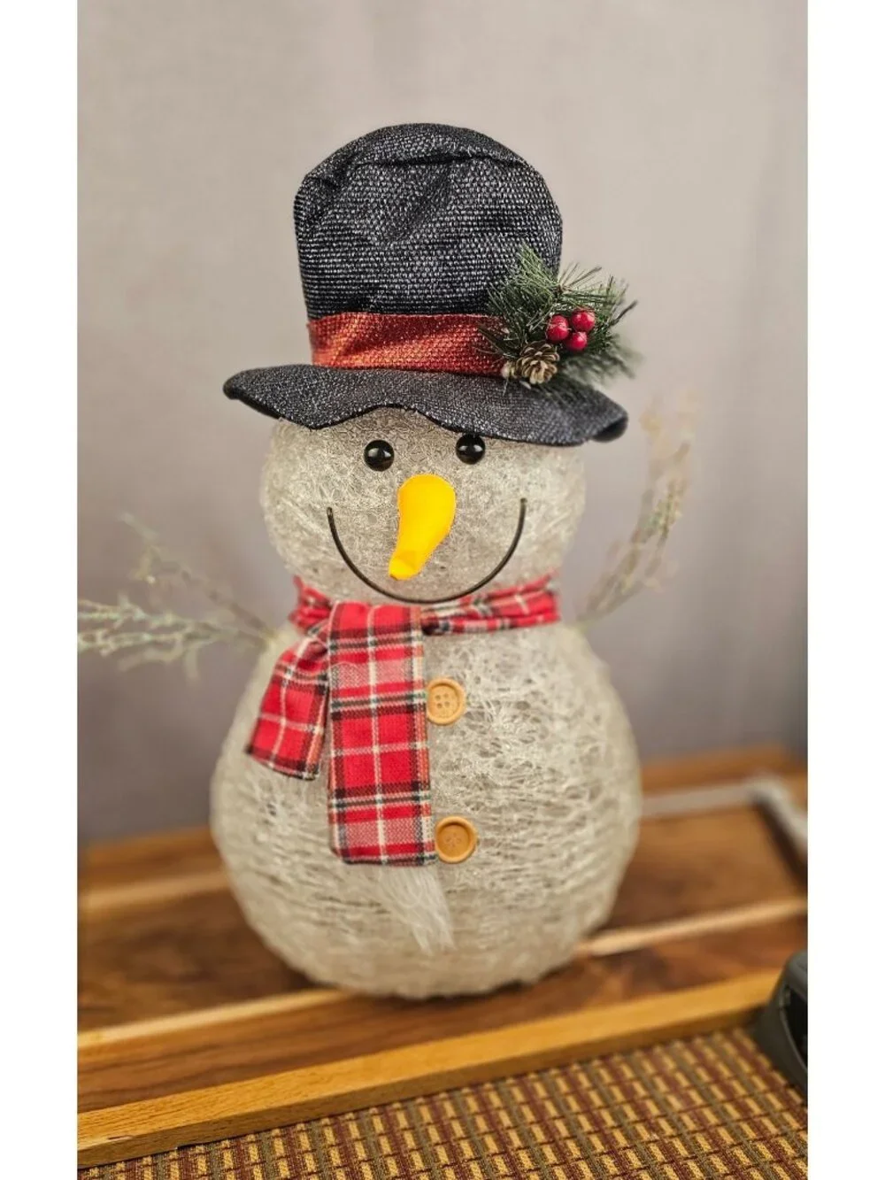 Festive Snowman Decoration With Hat & Scarf - 16